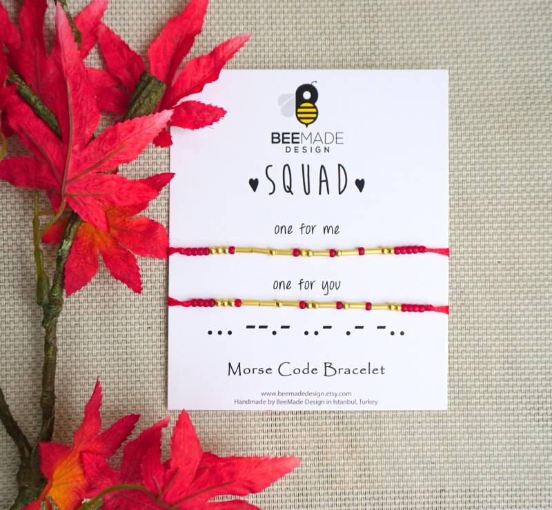 Passende Armbänder Morse Code Perlen - Verstellbarer Freundschaftsschmuck von BeeMadeDesign