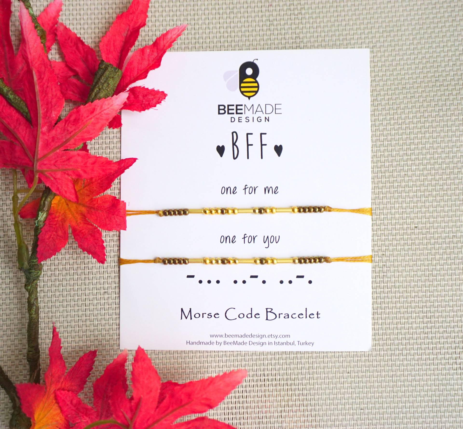 Passende Morse Code Bff Armband Set Gold - Oder Silberperlen von BeeMadeDesign