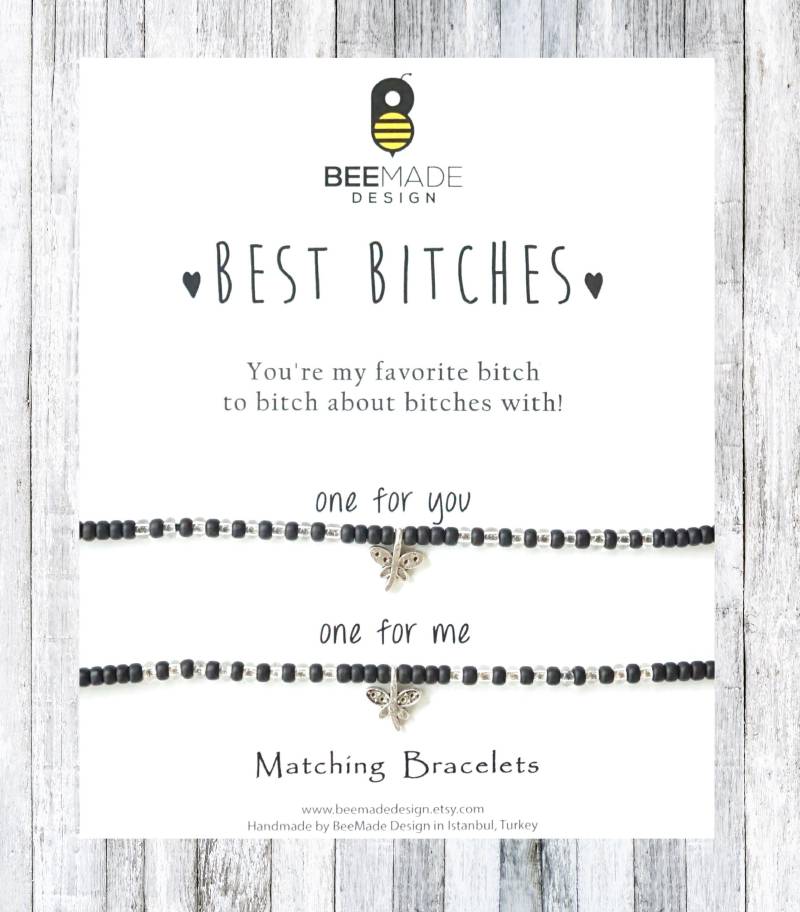 Freundschafts Perlen Armbänder, Passende Verstellbar | 2Er Set von BeeMadeDesign