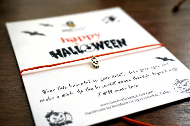 Schädel Halloween Wunsch Armband Party Bevorzugung Goody Bag Geschenk von BeeMadeDesign