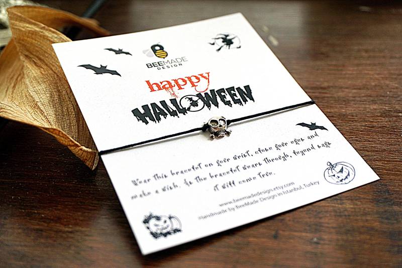 Totenkopf Halloween Wunsch Armband Einzigartiges Partygeschenk von BeeMadeDesign