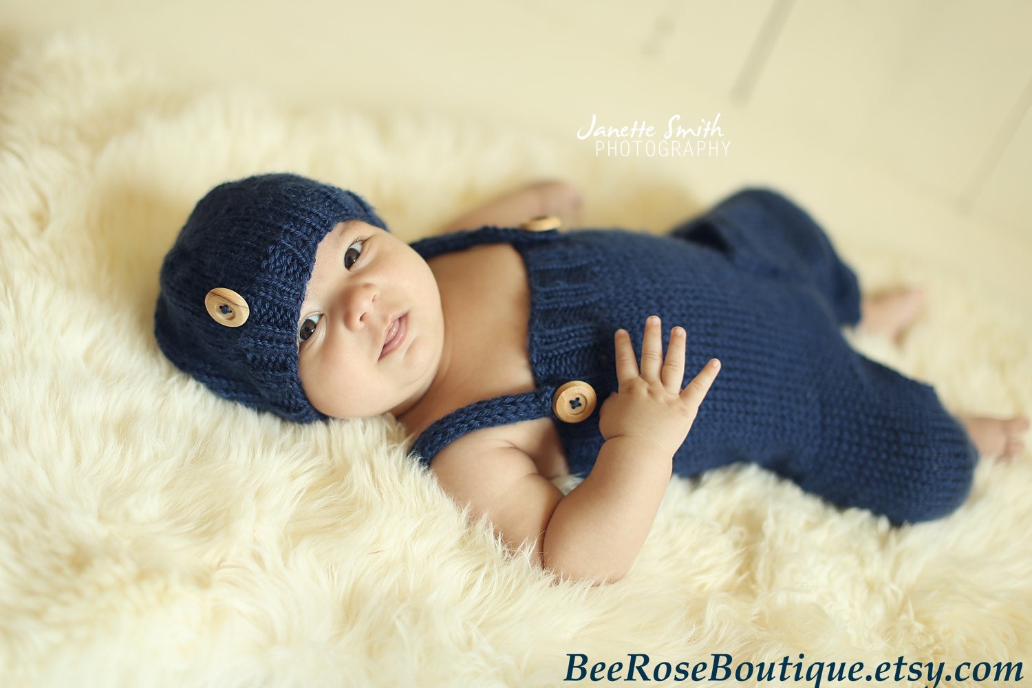 Handgestrickte Babykleidung |Baby Jungen Coming Home Outfit | Unisex Outfit Zum Mitnehmen Gestrickte Latzhose Gestrickter Babystrampler Frühchen von BeeRoseBoutique