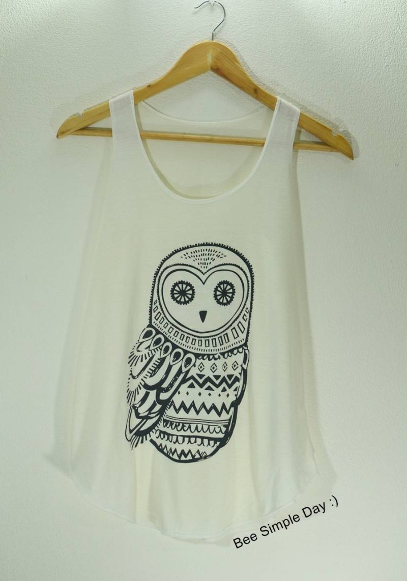 Geschnitten Sie Eule Tank-Top Weichheit Stoff Yoga Shirt Frauen Fitness Sommer von BeeSimpleDay