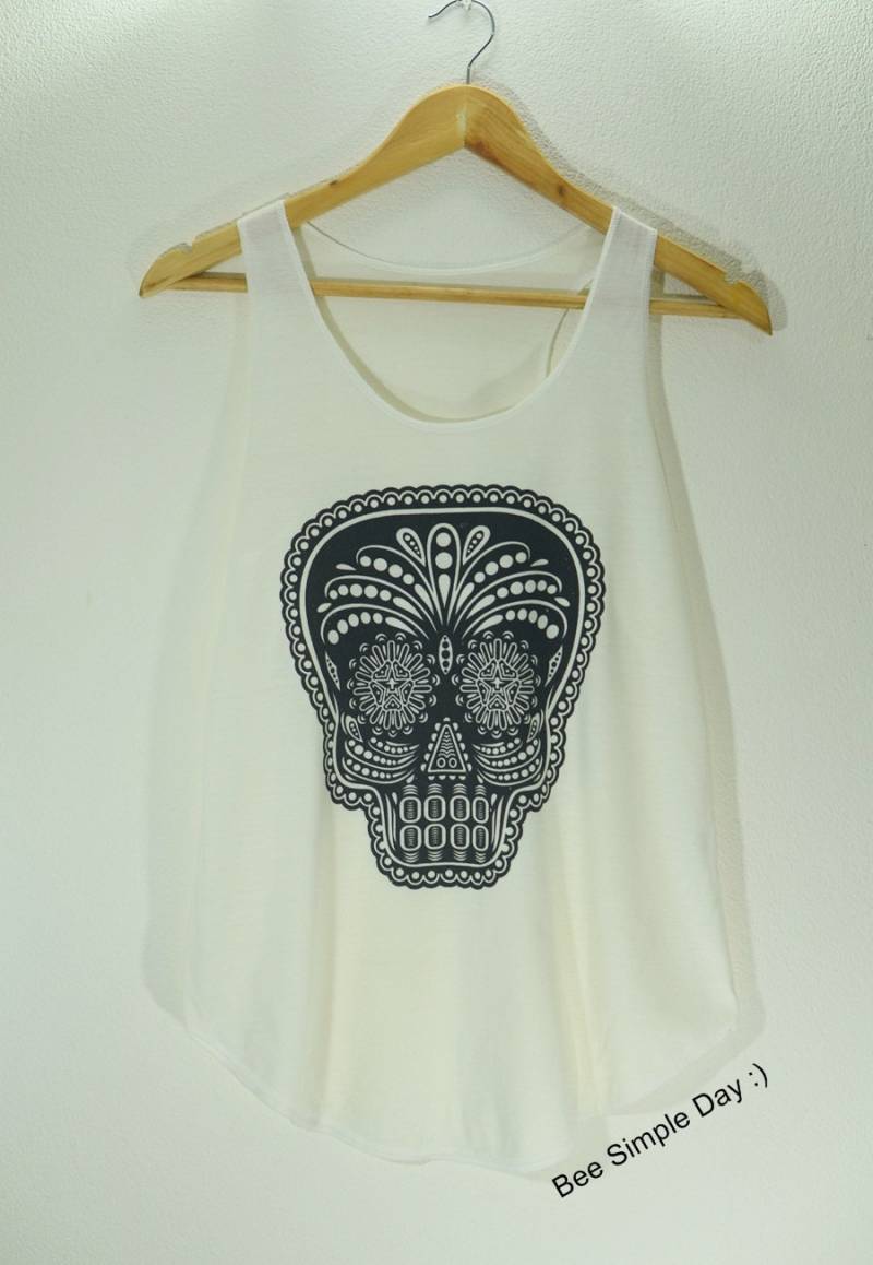 Tank Top Aztec Schädel Weichheit Stoff Yoga Hipster Shirt Frauen Fitness Sommer Vintage Tank-Tops Für Frau Kurze G von BeeSimpleDay