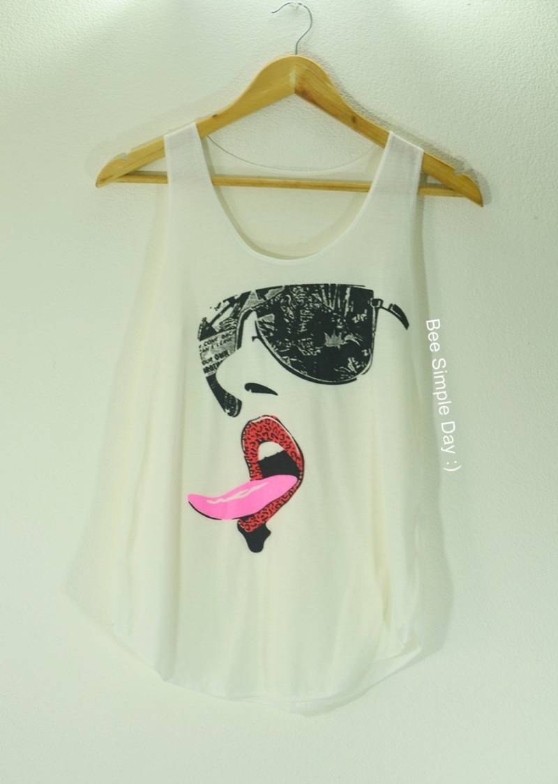 Tank Top Frech Gesicht Weichheit Stoff Hohe Qualität Mode T-Shirt Vintage-Tank-Tops Für Frau Kale Kurze Workout Yoga von BeeSimpleDay