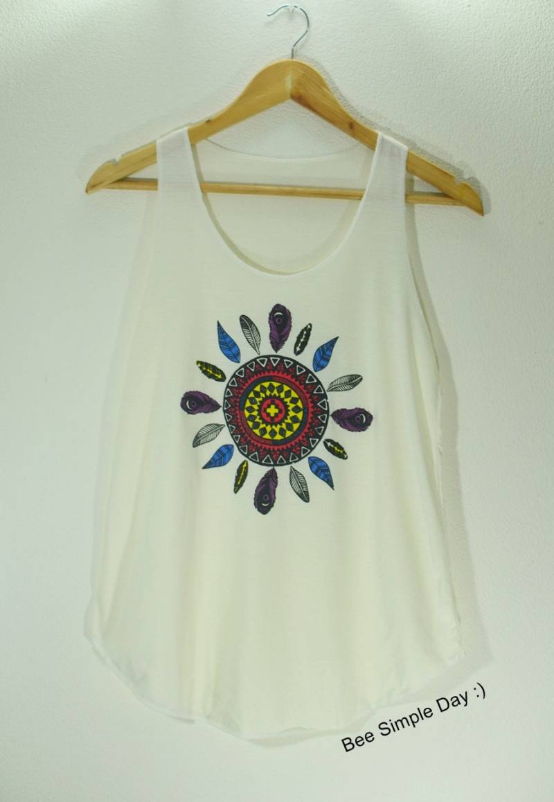 Tank Top Mandala Boho Shirt Hipster Damen Fitness Sommer Vintage Tops Für Frau Jack Daniels Kurzes Fe von BeeSimpleDay