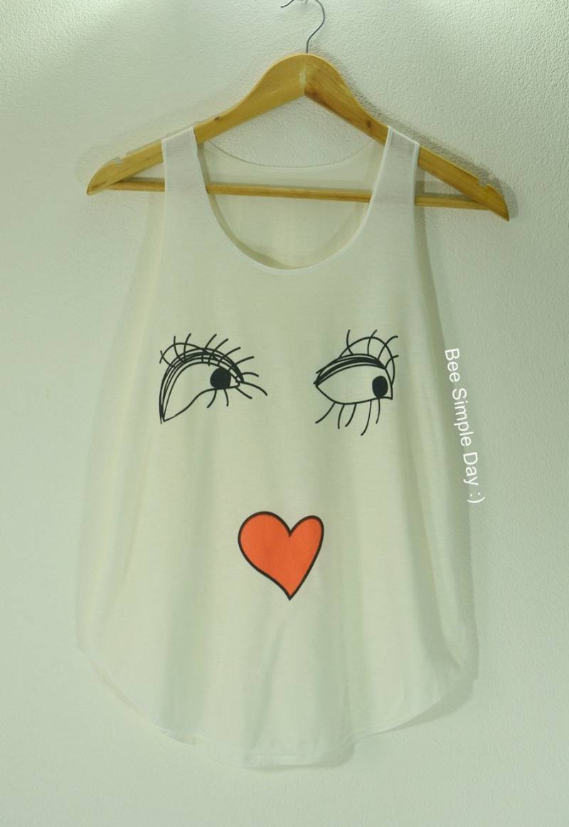Tank Top Oops Gesicht Weichheit Stoff Hohe Qualitätsmode T-Shirt Vintage-Tank-Tops Für Frau Kurze Süße Shirt Yoga Training Festival von BeeSimpleDay