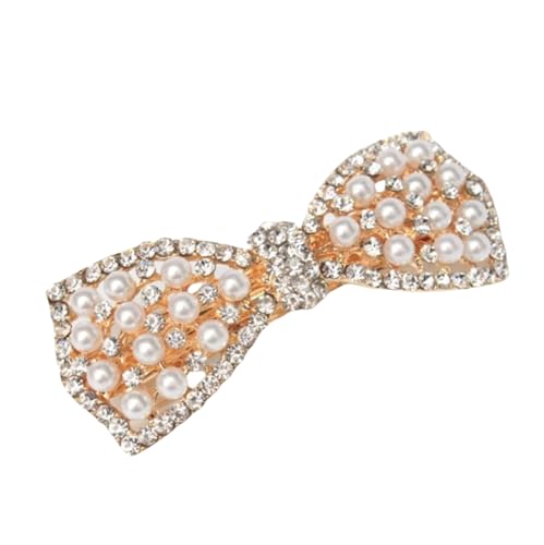 BeeSpring Haarspangen im koreanischen Stil, Kristall, Strass, Schmetterling, Perlen, Haarspangen für Frauen (Gold) von BeeSpring