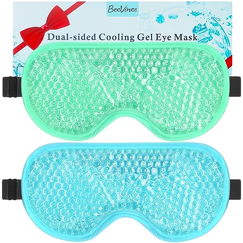 BeeVines Cooling Eye Mask, Pack of 2, Cooling Ice Sleep Masks for Swollen Eyes, Face for Men and Women, Cold Warm Sleeping Compress for Post-Surgery, Swelling, Allergies, Sinus & Migraines von BeeVines