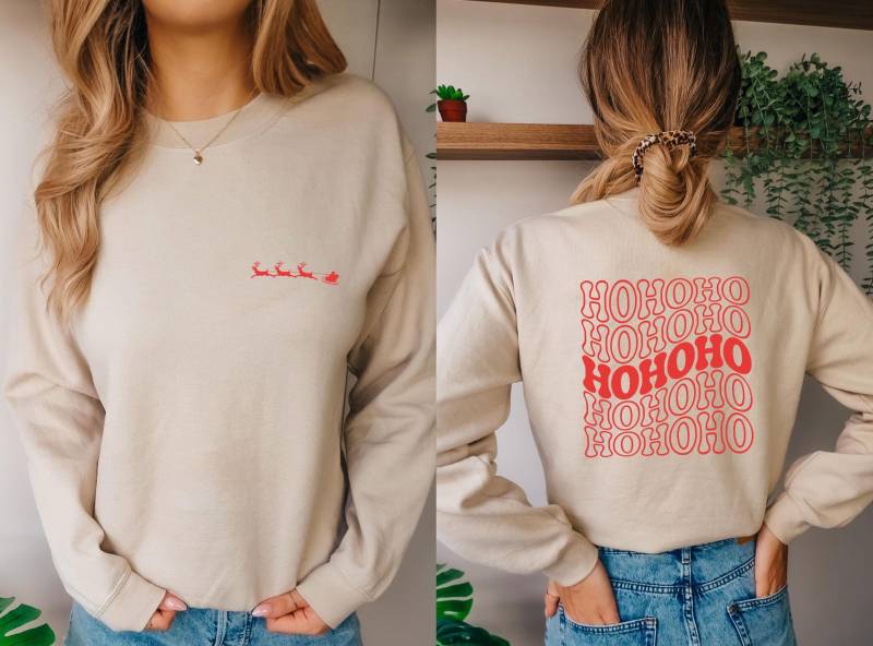Hohoho Christmas Sweater|Cozy X-Mas Sweater|Frohe Weihnachten|Xmas Print|X-Mas Geschenk Für Frauen|Retro X-Mas|Winter Saison|Happy von BeeWitchedAtelier