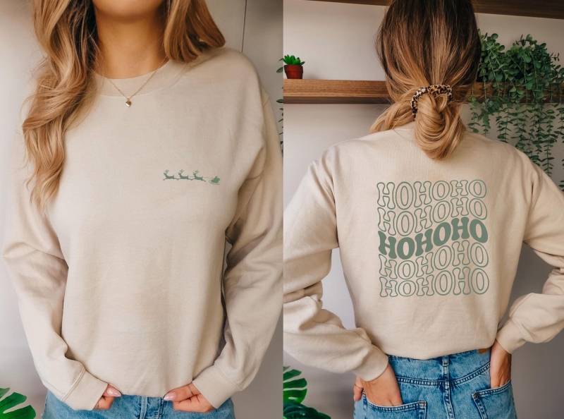 Hohoho Christmas Sweater|Cozy X-Mas Sweater|Frohe Weihnachten|Xmas Print|X-Mas Geschenk Für Frauen|Retro X-Mas|Winter Saison|Happy von BeeWitchedAtelier