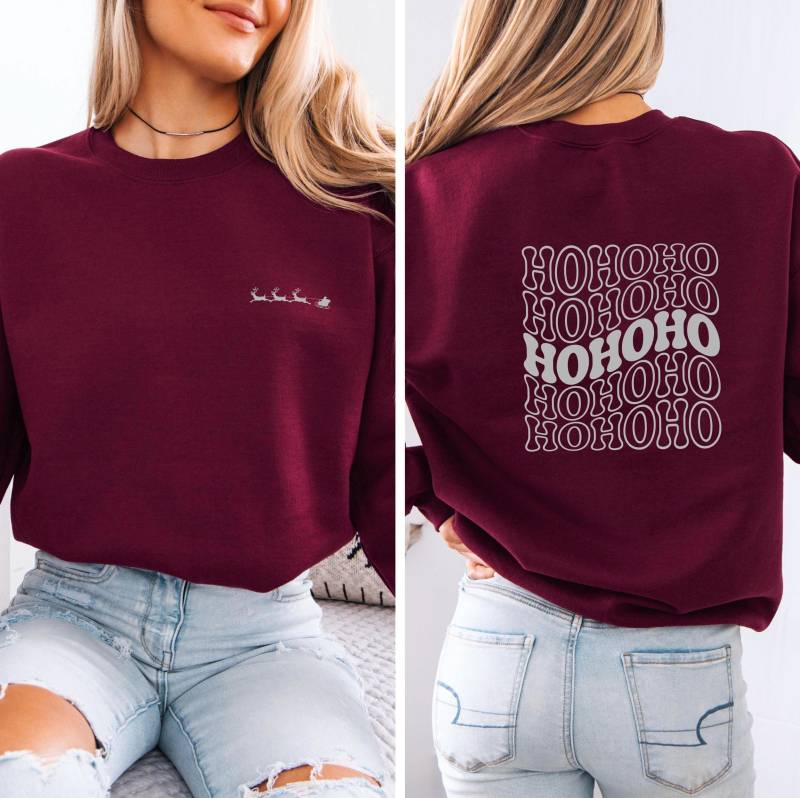 Hohoho Christmas Sweater|Cozy X-Mas Sweater|Frohe Weihnachten|Xmas Print|X-Mas Geschenk Für Frauen|Retro X-Mas|Winter Saison|Happy von BeeWitchedAtelier