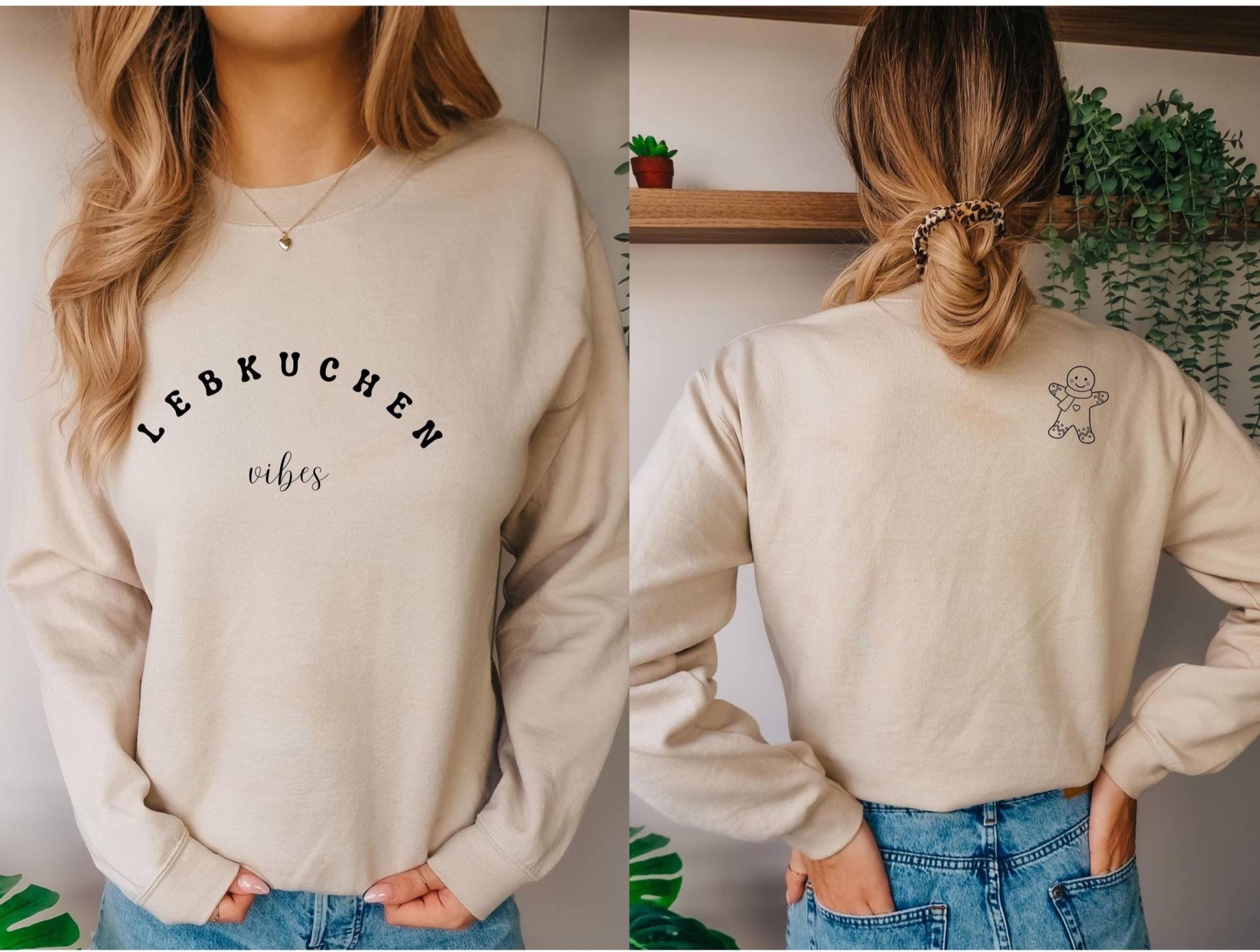 Lebkuchen Vibes Sweater - Gemütlicher Weihnachts-Pulli Mit Süßem Lebkuchenmann|Frohe Weihnachten|Weihnachtsmotiv|Geschenk Für Sie von BeeWitchedAtelier