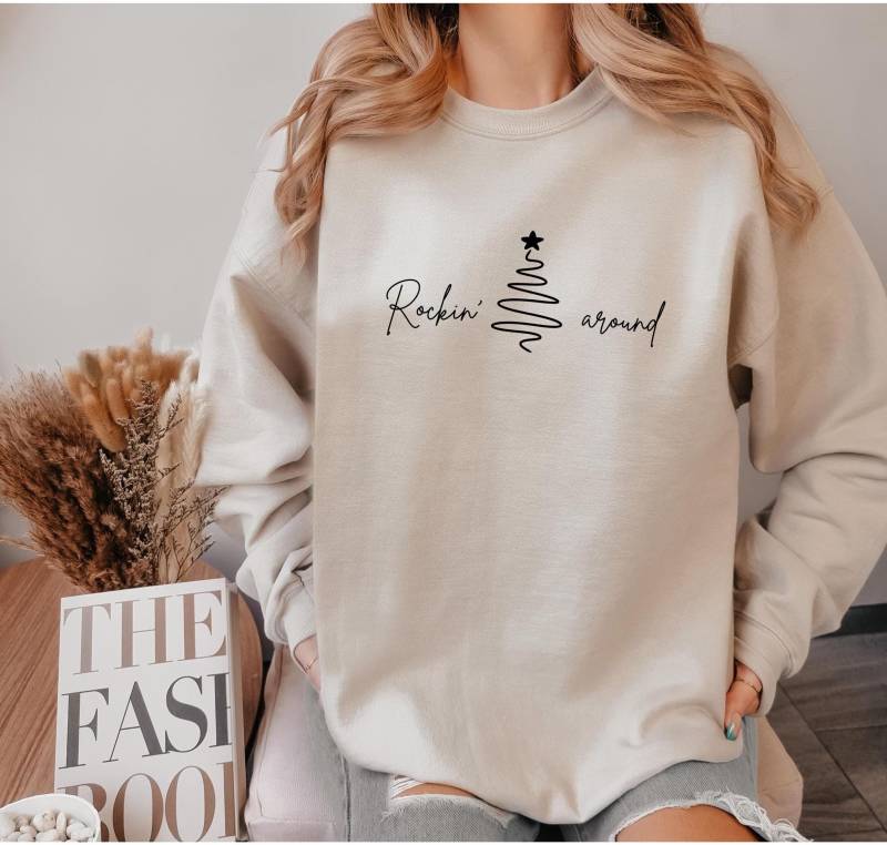 Weihnachtspullover Rockin' Around|Kuscheliger X-Mas Pullover|Frohe Weihnachten|Hohoho|Weihnachtsmotiv|Geschenk Für Sie|Fröhliche Weihnachten von BeeWitchedAtelier