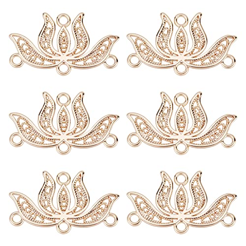 Beebeecraft 1 Schachtel Mit 16 Lotusblumen Charms 18 Karat Vergoldetes Messing Kronleuchter Komponenten Links Lotus Anhänger Hohl Mit 4 Schlaufen Für Den Sommer DIY Halsketten Beebeecraft 1 Schachtel Mit 16 Lotusblumen Charms 18 Karat Vergoldetes Messing Kronleuchter Komponenten Links Lotus Anhänger Hohl Mit 4 Schlaufen Für Den Sommer DIY Halsketten von Beebeecraft