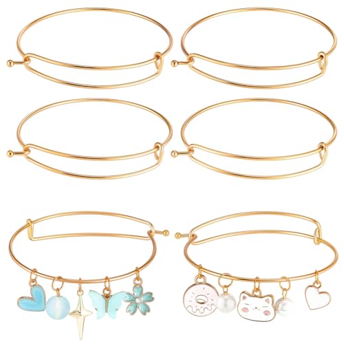 Beebeecraft 6 Stück Erweiterbares Armreif Armband 304 Edelstahl Gold Armbänder Mit Verstellbarem Draht Blanko Für Frauen DIY Schmuckherstellung Beebeecraft 6 Stück Erweiterbares Armreif Armband 304 Edelstahl Gold Armbänder Mit Verstellbarem Draht Blanko Für Frauen DIY Schmuckherstellung von Beebeecraft