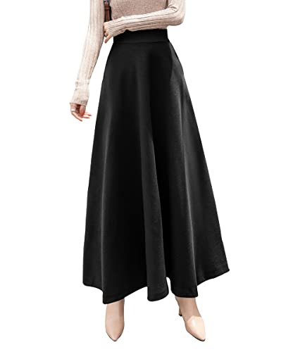 Damen Hohe Taille Lang Rock Elegant Winterrock Kariert Maxirock Wollrock A-Linie Winter Röcke Retro Faltenrock Black L Damen Hohe Taille Lang Rock Elegant Winterrock Kariert Maxirock Wollrock A-Linie Winter Röcke Retro Faltenrock Black L von Beeblily