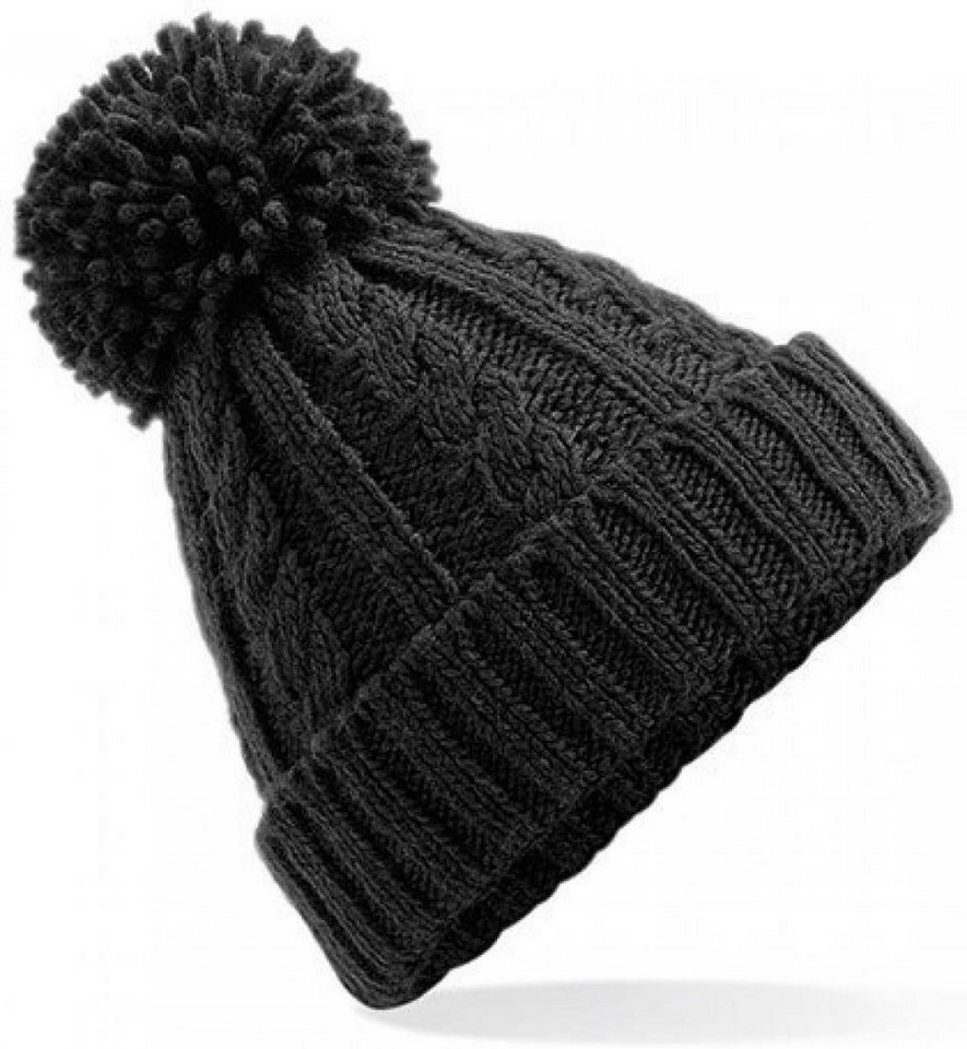 Beechfield® Bommelmütze Damenmütze Cable Knit Melange Beanie von Beechfield®