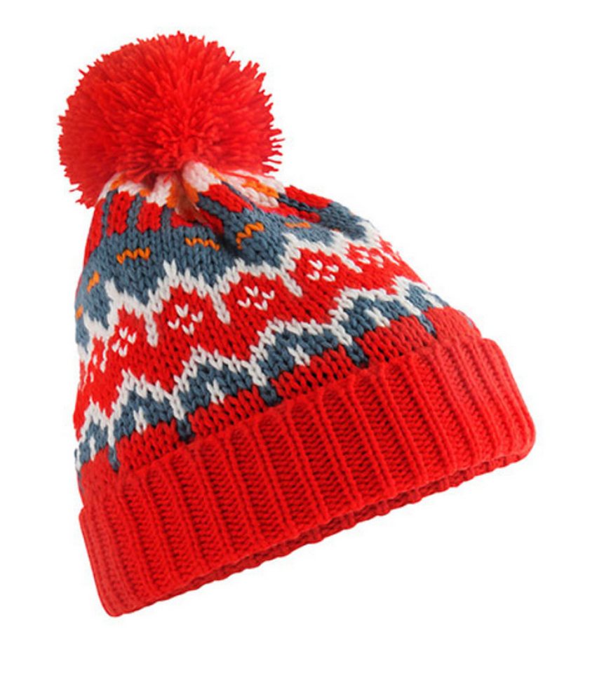 Beechfield® Bommelmütze Bequeme Herren Strickmütze / Wintermütze / Mütze / Beanie Vollfleece-Futter innen von Beechfield®