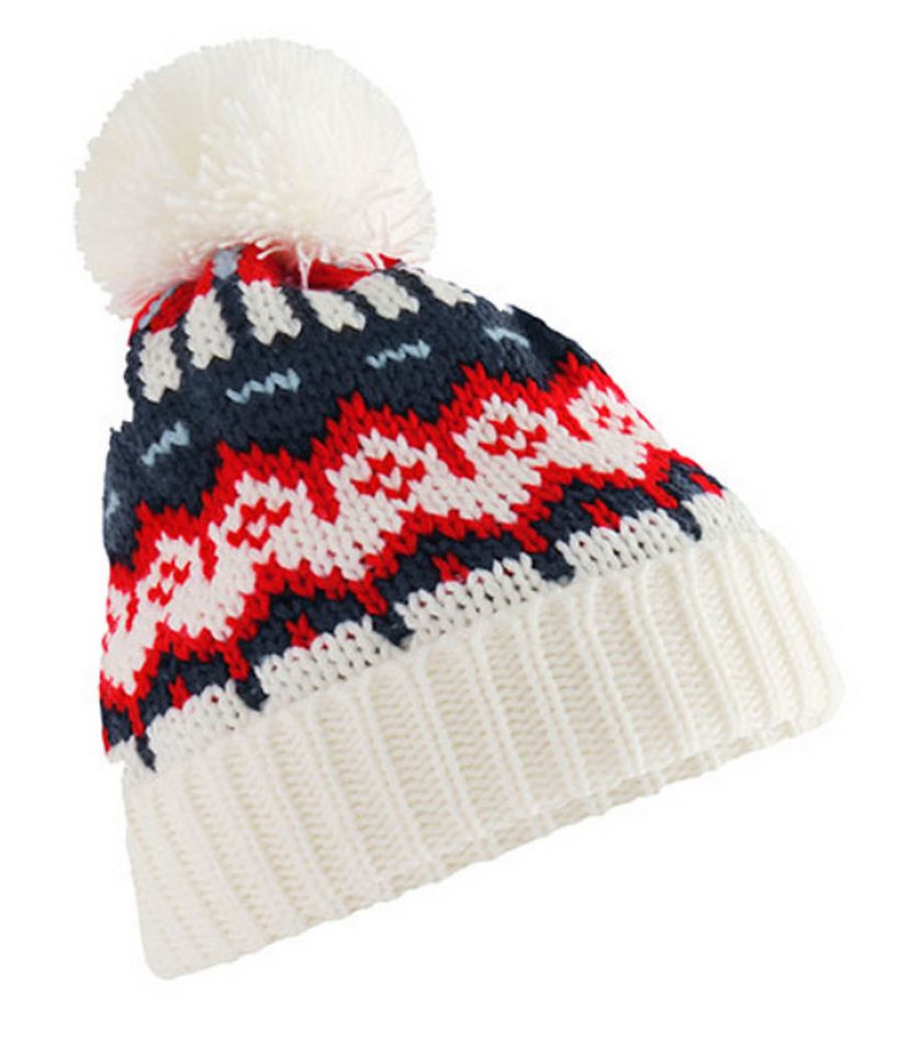 Beechfield® Bommelmütze Bequeme Herren Strickmütze / Wintermütze / Mütze / Beanie Vollfleece-Futter innen von Beechfield®