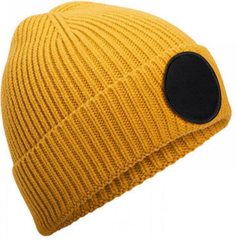 Beechfield® Bommelmütze Circular Fashion Patch Beanie 1-lagig gestrickt von Beechfield®