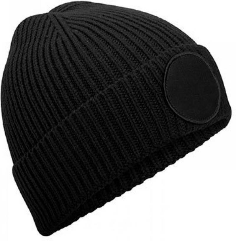 Beechfield® Bommelmütze Circular Fashion Patch Beanie 1-lagig gestrickt von Beechfield®