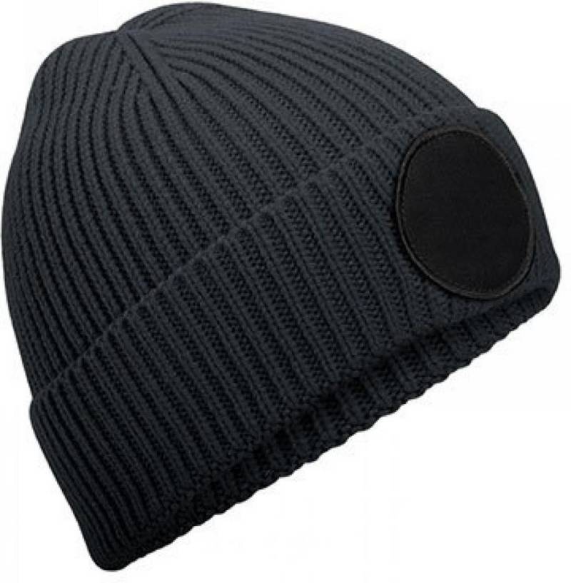 Beechfield® Bommelmütze Circular Fashion Patch Beanie 1-lagig gestrickt von Beechfield®