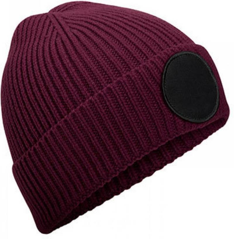 Beechfield® Bommelmütze Circular Fashion Patch Beanie 1-lagig gestrickt von Beechfield®