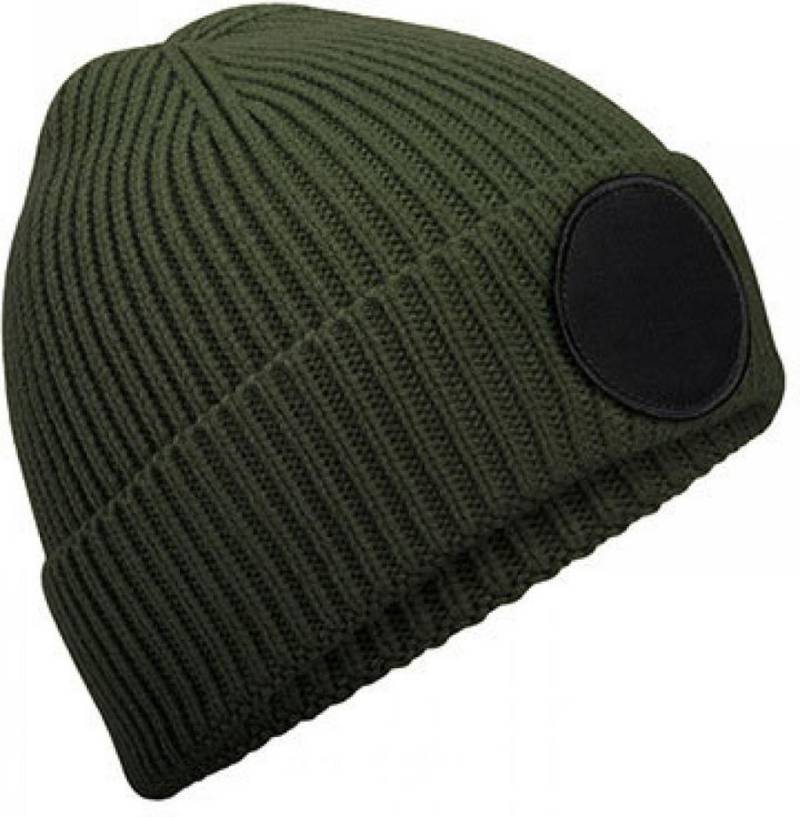 Beechfield® Bommelmütze Circular Fashion Patch Beanie 1-lagig gestrickt von Beechfield®