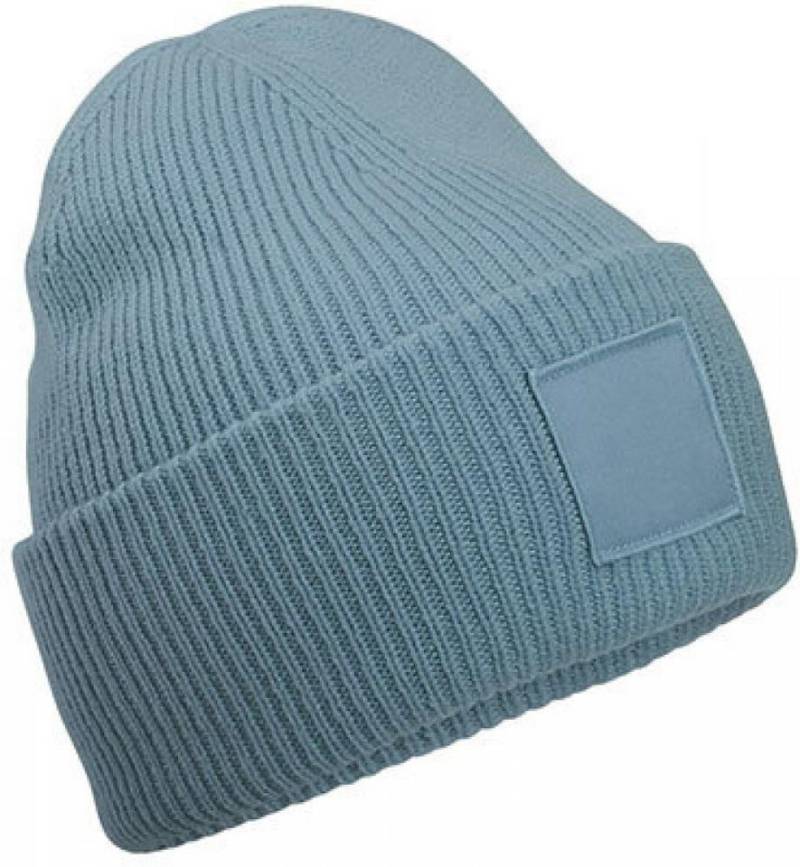 Beechfield® Bommelmütze Deep Cuffed Tonal Patch Beanie doppellagiger Strick von Beechfield®