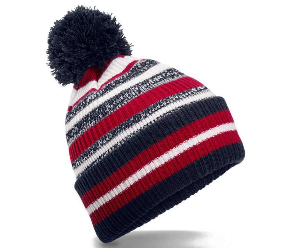 Beechfield® Bommelmütze Strickmütze Herren Damen Skimütze Beanie Strick Mütze von Beechfield®