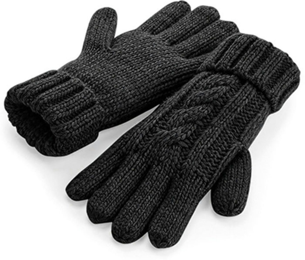 Beechfield® Strickhandschuhe ZOPFSTRICK Handschuhe in Strick-Optik, schwarz von Beechfield®