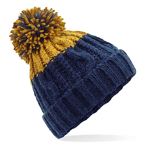 B437 Apres Beanie (Oxford Navy/Mustard) von Beechfield