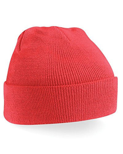 B45=Beechfield Original Beanie mit Bündchen, Farbe=Koralle, Größe=O/S von Beechfield