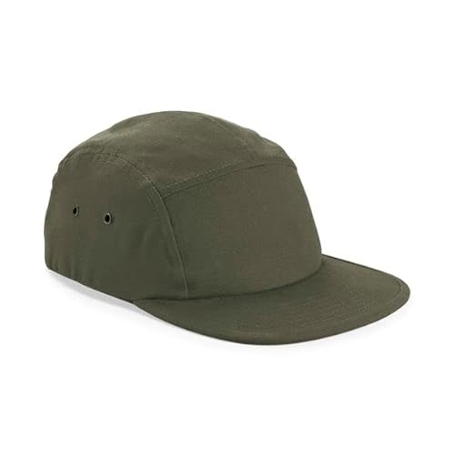 Beechfield® B654 Canvas 5 Panel Camper Cap, olivgrün, One size von Beechfield