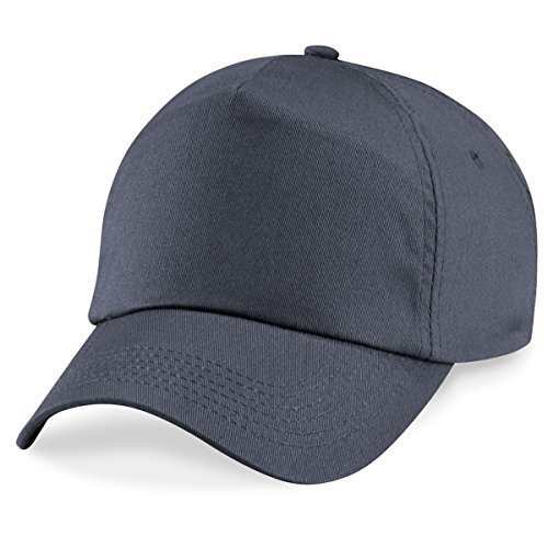 Beechfield 5 panel unlined cotton cap in Graphite Dunkelgrau von Beechfield