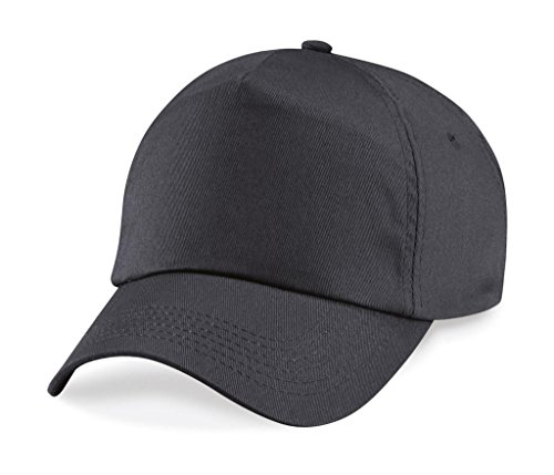 Beechfield 5 panel unlined cotton cap in Graphite Dunkelgrau von Beechfield