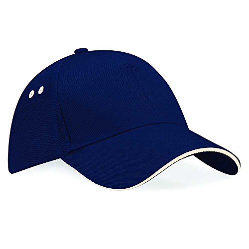 Beechfield B015 Ultimate Cap / Schirmmütze, 5 Panels, Unisex, für Erwachsene Einheitsgröße Mehrfarbig (French Navy/Putty) von Beechfield