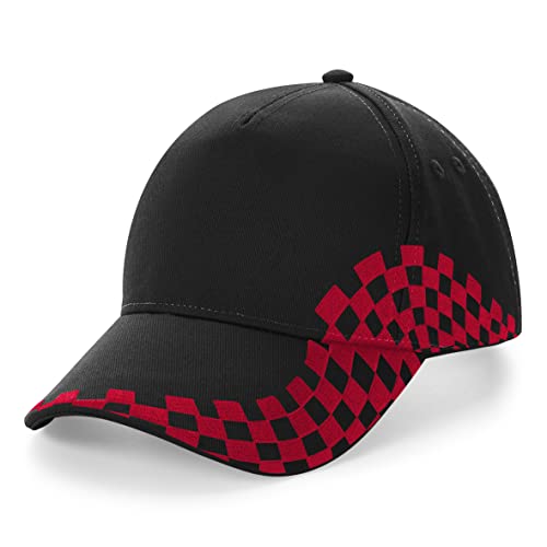 Beechfield B159 Grand Prix Cap, Schwarz / Classic Red, One size von Beechfield