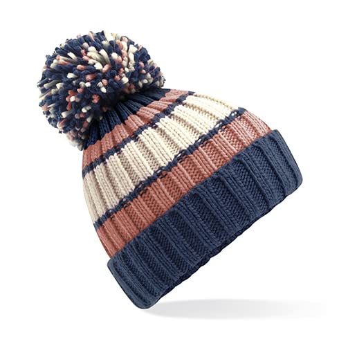 Beechfield B392 Hygge Striped Beanie - Marshmallow Sundae von Beechfield