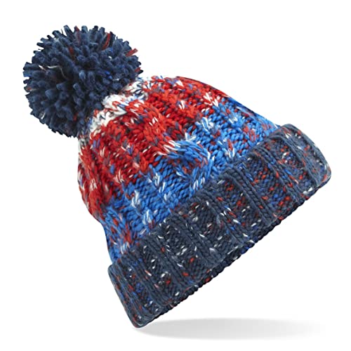 Beechfield B486 Corkscrew Pom Pom Beanie - Chilli Blues von Beechfield