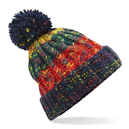 Beechfield B486 Corkscrew Pom Pom Beanie - Crackling Campfire von Beechfield