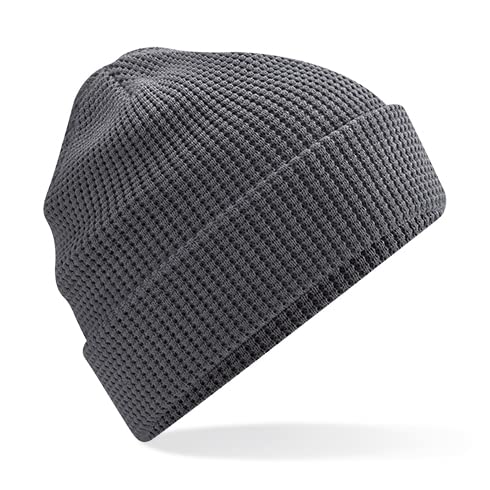 Beechfield B52N Organic Cotton Waffle Beanie - Graphite Grey von Beechfield