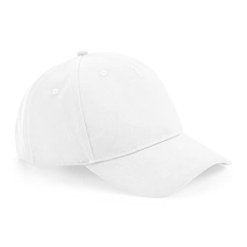 Beechfield B62N Bio-Baumwolle 5 Panel Cap, weiß, One size von Beechfield