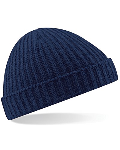 Beechfield Beanie-Mütze Unisex Retro-Fischer-Design, blau, B460 von Beechfield