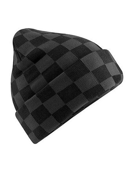 Beechfield Beanie mit auffälligem Schachbrettmuster Checkerboard von Beechfield