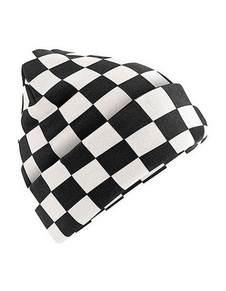 Beechfield Beanie mit auffälligem Schachbrettmuster Checkerboard von Beechfield
