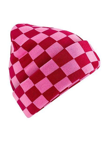 Beechfield Beanie mit auffälligem Schachbrettmuster Checkerboard von Beechfield