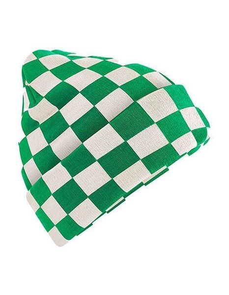 Beechfield Beanie mit auffälligem Schachbrettmuster Checkerboard von Beechfield