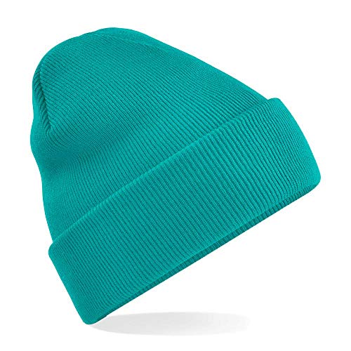 Beechfield Damen Original Cuffed Beanie Baskenmütze, Smaragdgrün, Einheitsgröße von Beechfield